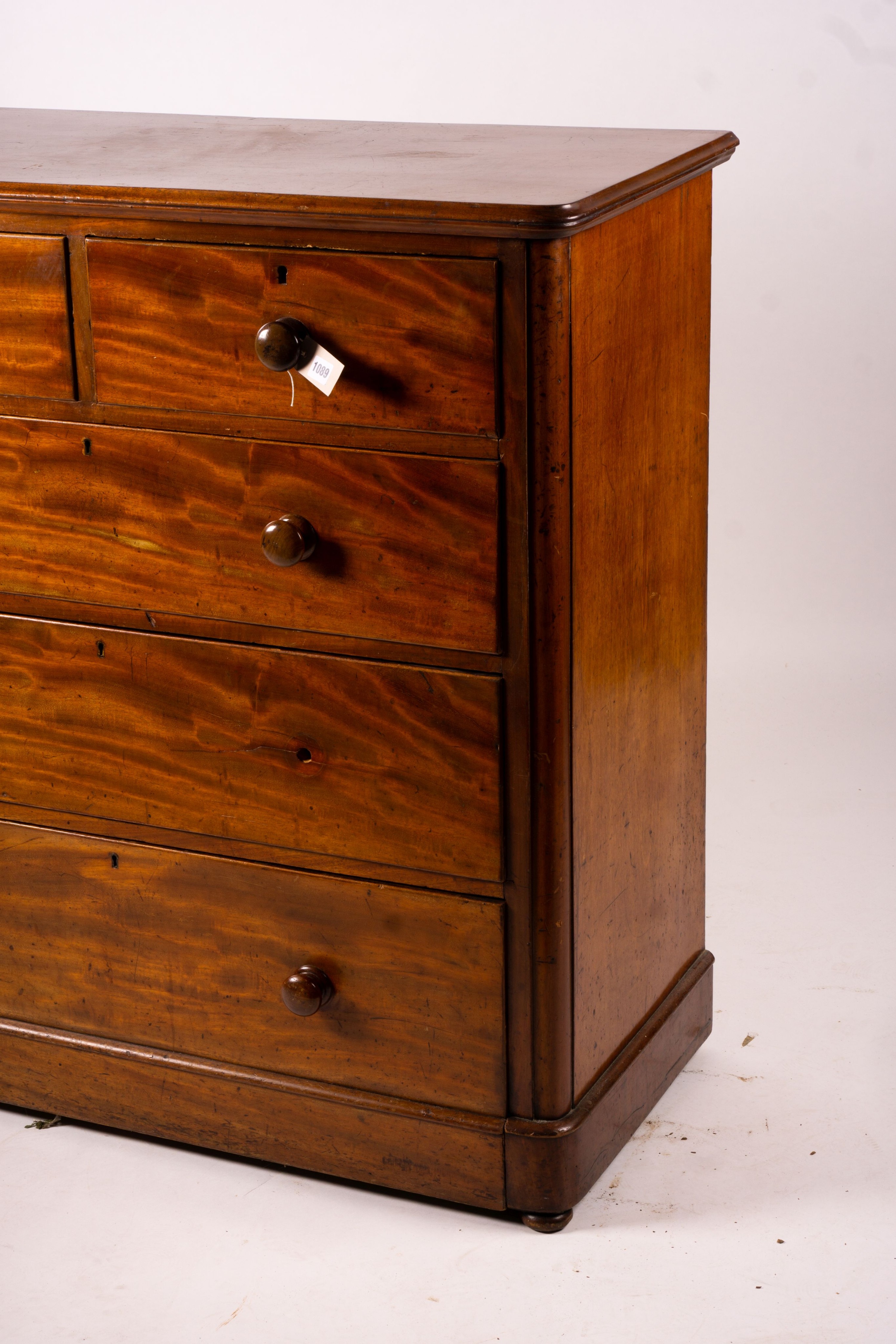 A Victorian mahogany chest, width 112cm, depth 51cm, height 112cm